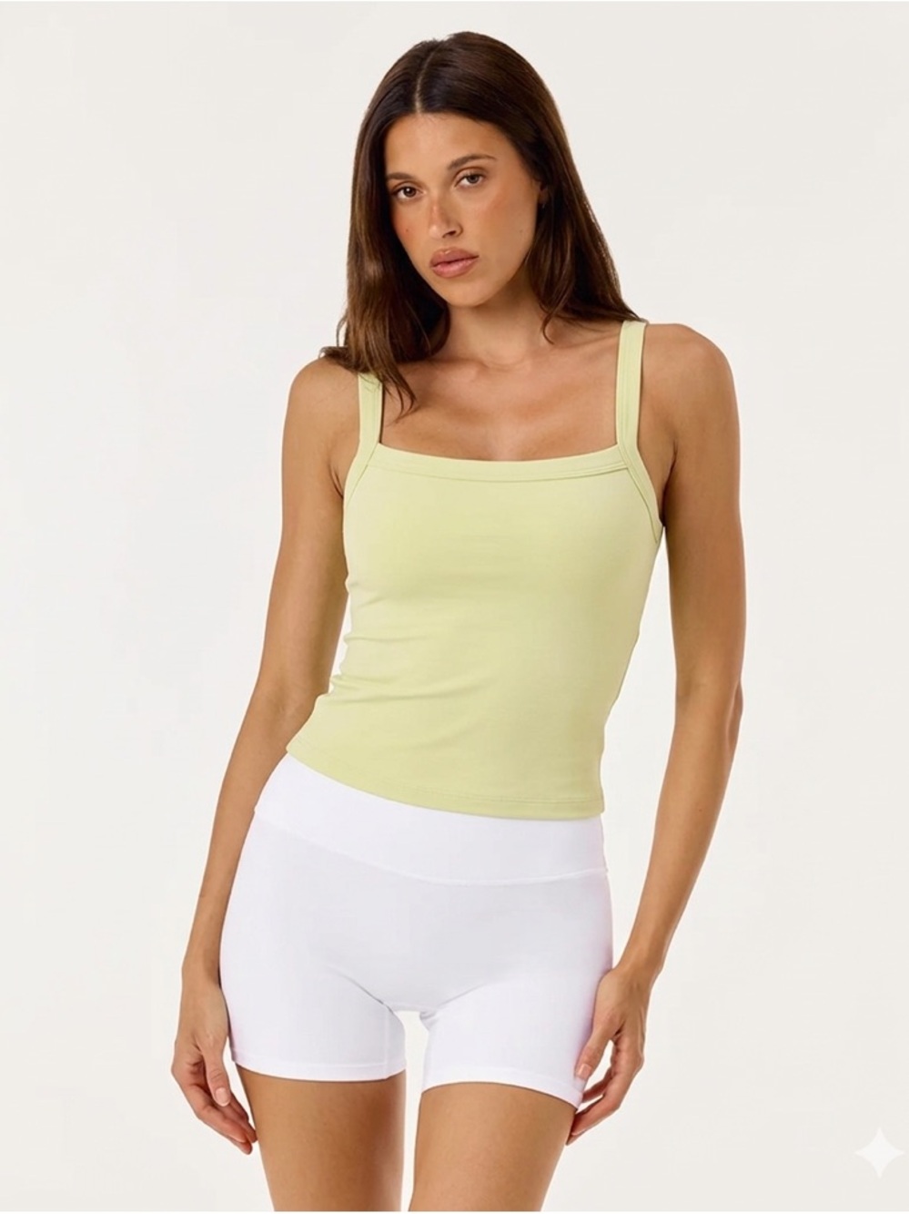 WEWOREWHAT Wide Strap Tank Solid Canteloupe